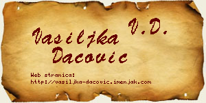 Vasiljka Dacović vizit kartica